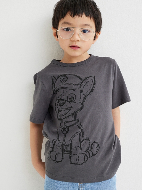 

H&M Boys Grey Printed T-shirt