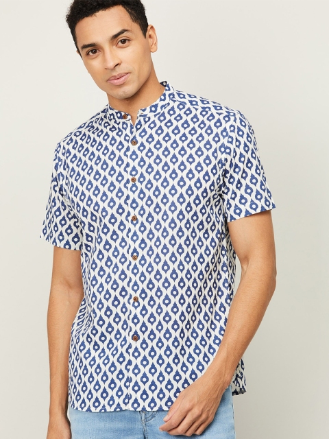 

Melange by Lifestyle Men Navy Blue Printed Casual Shirt