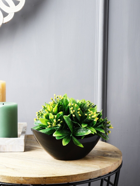 

FOLIYAJ Green & Yellow Artificial Plant With Pot
