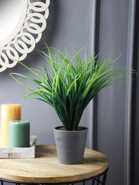 

FOLIYAJ Unisex Green Artificial Wild Grass Plant with Pot