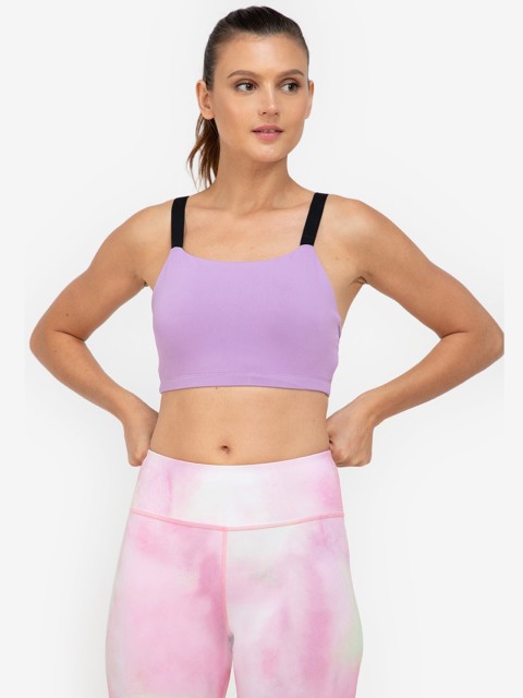 

ZALORA ACTIVE Purple & Black Lightly Padded Workout Bra ZV0921WAP0563C