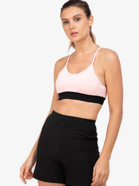 

ZALORA ACTIVE Pink & Black Bra Lightly Padded ZV1021WAP0459B-L