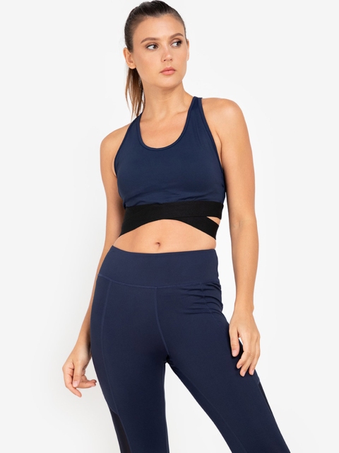 

ZALORA ACTIVE Navy Blue Lightly Padded Workout Bra ZV0122WAP0448B