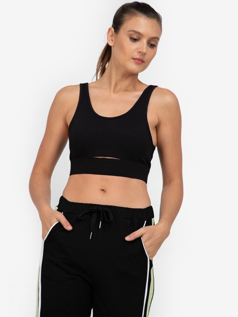 

ZALORA ACTIVE Black Lightly Padded Sports Bra