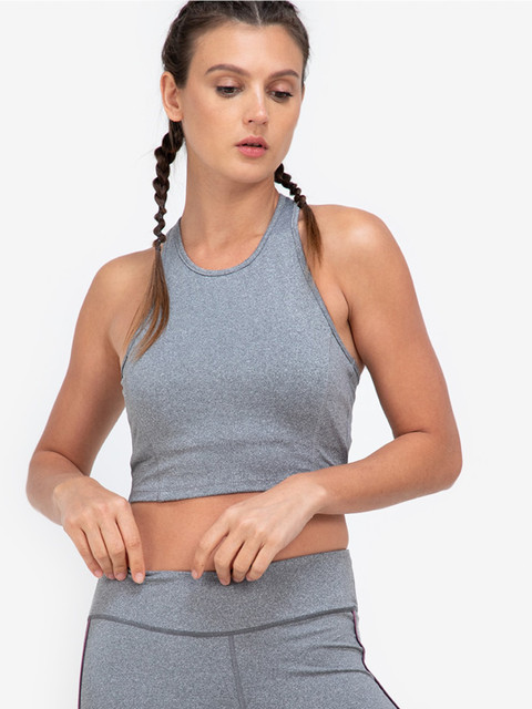 

ZALORA ACTIVE Grey Lightly Padded Workout Bra ZV0821WAP0434E