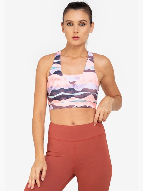 

ZALORA ACTIVE Multicoloured Abstract Lightly Padded Sports Bra, Multi