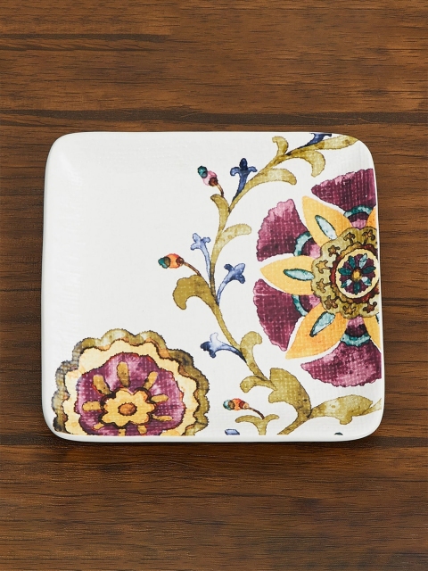 

Home Centre White & Yellow 1 Pieces Printed Ceramic Glossy Plates