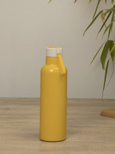 

Home Centre Yellow & White Solid Stainless Steel Water Bottle