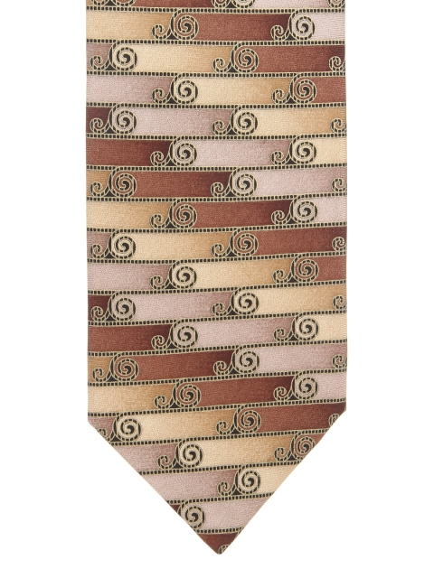 

Alvaro Castagnino Brown Printed Silk Tie