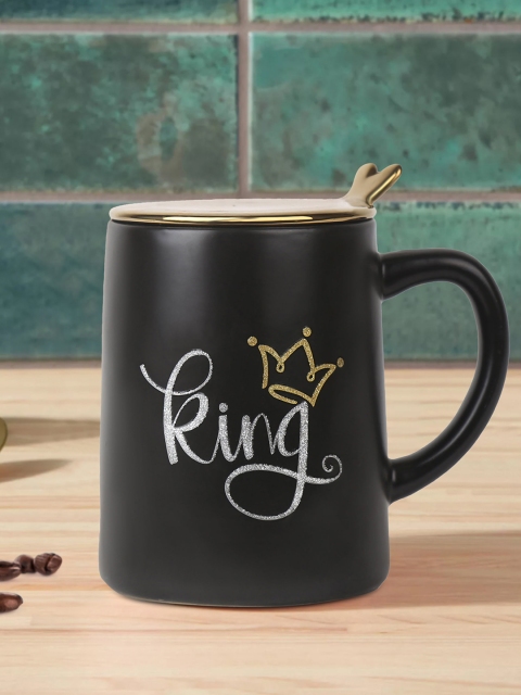 

DREAM WEAVERZ Black & Gold-Toned Text or Slogans Printed Ceramic Matte Mug