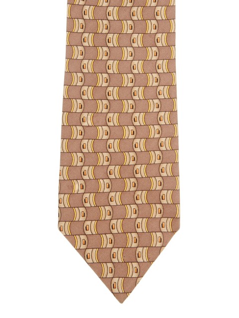 

Alvaro Castagnino Brown Printed Silk Tie