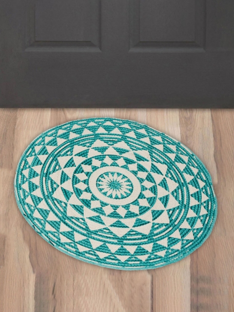 

Home Centre Blue & White Zodiac Printed Anti-Skid Blue Cotton Doormats