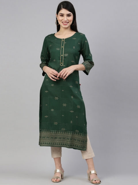 

Marcia Women Green Printed Pure Cotton Kurta with Trousers