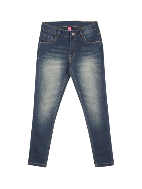 

SUGR Girl Girls Blue Blue Mid Rise Tinted Heavy Fade Jeans