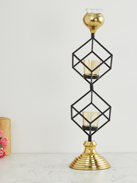 

Home Centre Black & Gold Geometric Solid T-Light Holder