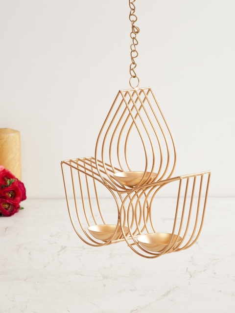 

Home Centre Gold Toned Hanging Drop Tea-Light Candle Holders