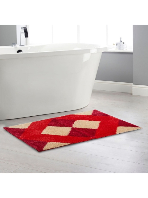 

Home Centre Red & Beige Geometric Textured Doormat