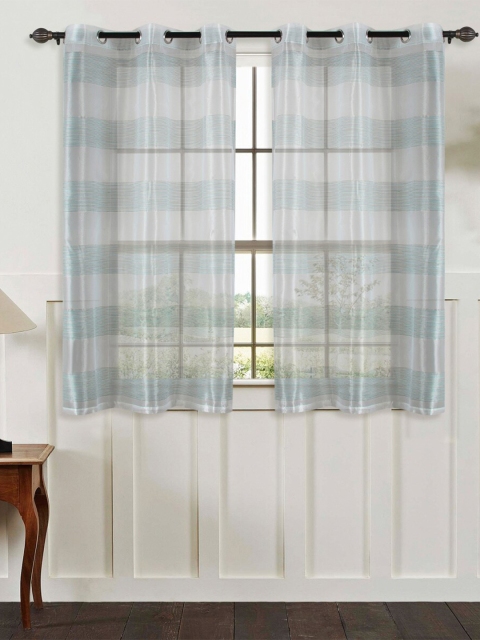 

Home Centre Blue & White Set of 2 Sheer Window Curtain