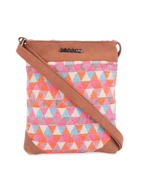 

ASTRID Brown Geometric Structured Sling Bag