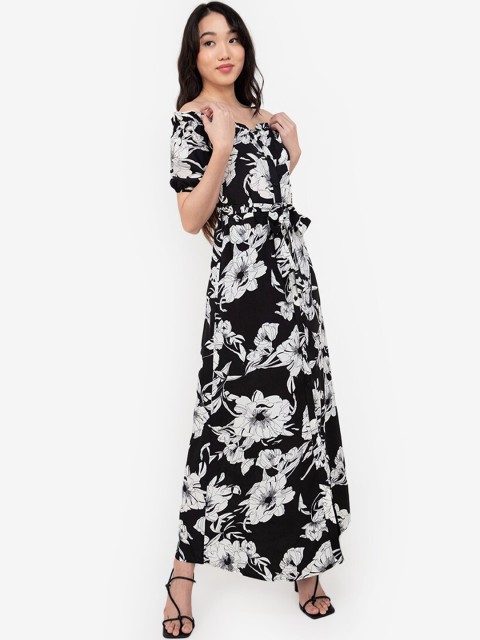 

ZALORA BASICS Women Multicoloured Floral Off-Shoulder Maxi Dress, Multi