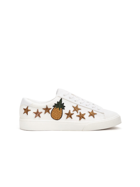 

MANGO Women White Applique Sneakers