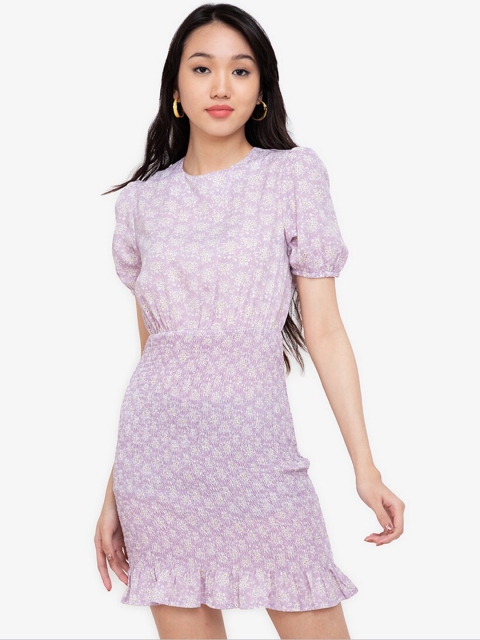 

ZALORA BASICS Women Multicoloured Floral Printed Sheath Mini Dress, Multi