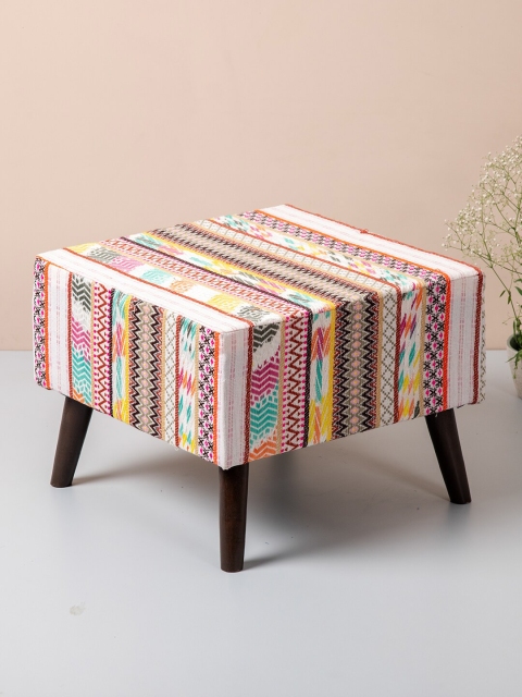 

nestroots Multicoloured Printed Ottoman, Multi