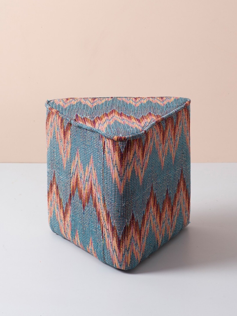 

nestroots Blue & Red Abstract Ottomans