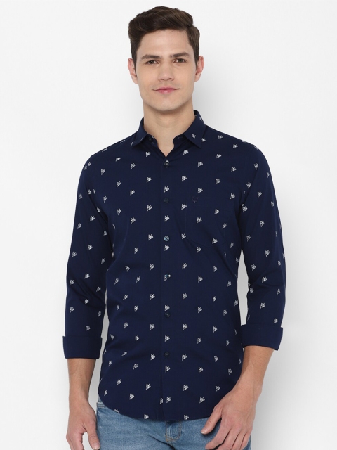 

Allen Solly Men Navy Blue Slim Fit Printed Casual Shirt