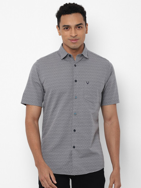 

Allen Solly Men Grey Slim Fit Printed Casual Shirt
