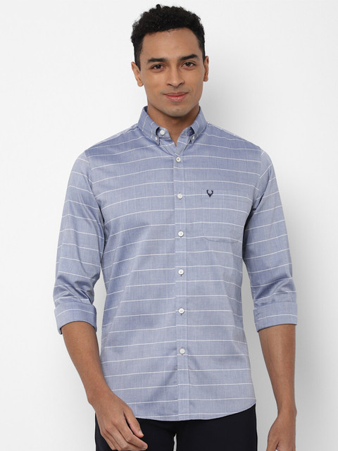 

Allen Solly Men Blue Slim Fit Horizontal Striped Casual Shirt