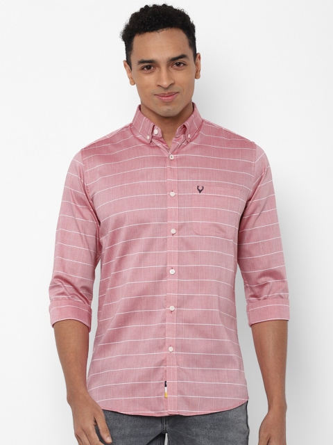 

Allen Solly Men Pink Slim Fit Striped Casual Shirt