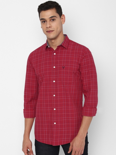 

Allen Solly Men Red Slim Fit Grid Tattersall Checked Casual Shirt