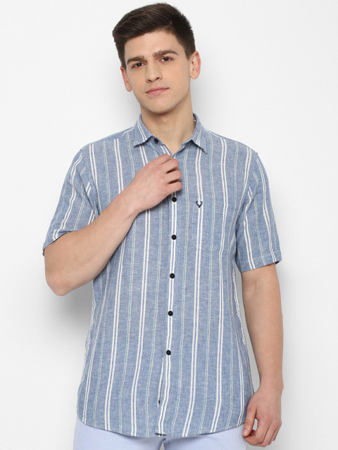 

Allen Solly Men Blue Slim Fit Striped Casual Shirt