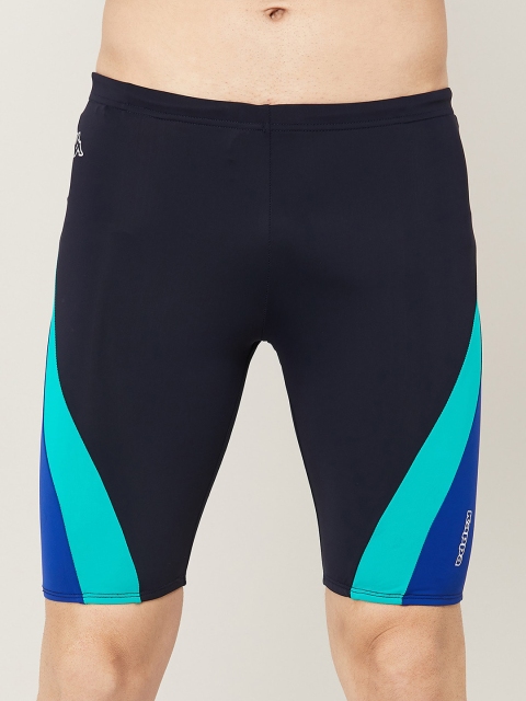 

Kappa Men Navy Blue & Turquoise Blue Colourblocked Sports Shorts