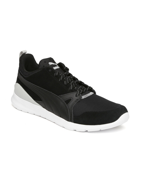 

Puma Men Black Solid Duplex Evo Rise Suede Sneakers