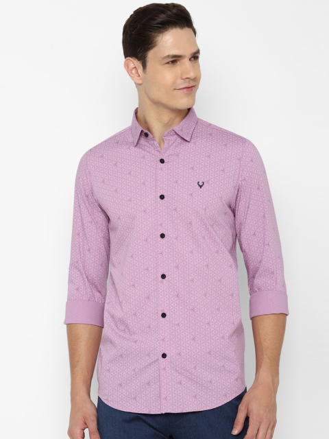 

Allen Solly Men Purple Slim Fit Printed Casual Shirt