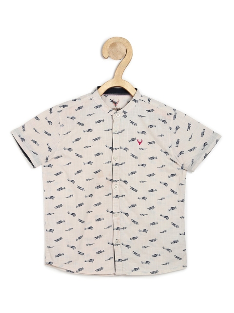 

Allen Solly Junior Boys Beige Printed Casual Shirt