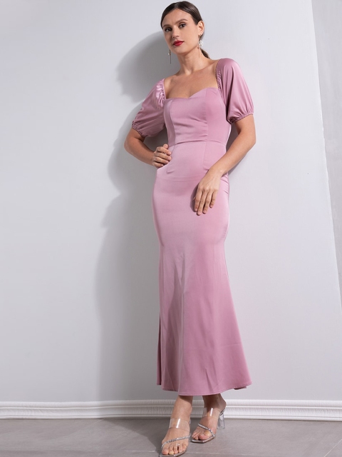 

ZALORA OCCASION Pink Solid Maxi Dress