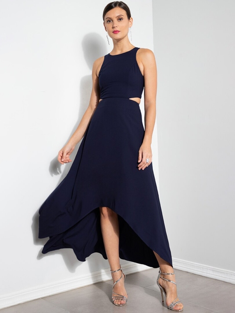 

ZALORA OCCASION Navy Blue Cut Out Maxi Dress