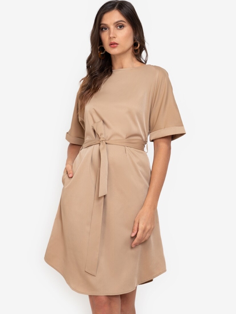 

ZALORA WORK Women Beige A-line Dress