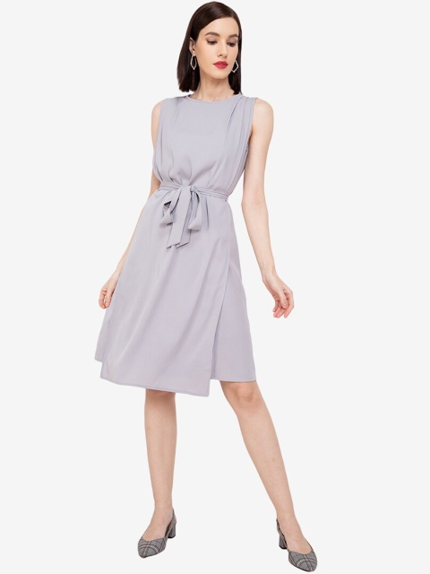 

ZALORA WORK Women Grey Solid Sheath Dress