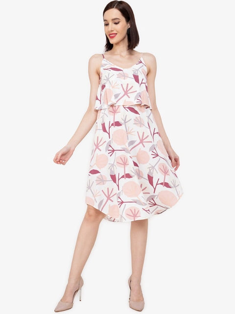 

ZALORA WORK White & Peach-Coloured Maternity A-Line Dress