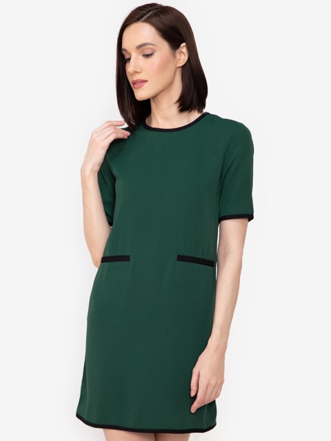 

ZALORA WORK Women Teal Solid Sheath Dress