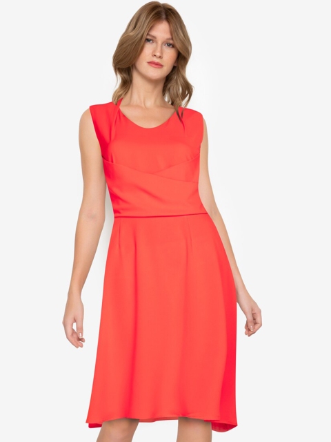 

ZALORA WORK Orange Fit & Flare Dress