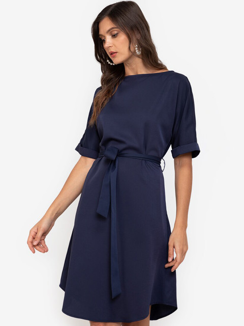 

ZALORA WORK Navy Blue Sheath Midi Dress