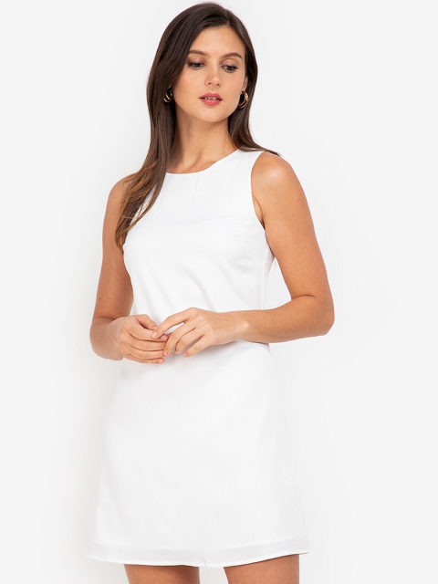 

ZALORA WORK Women White Sheath Mini Dress