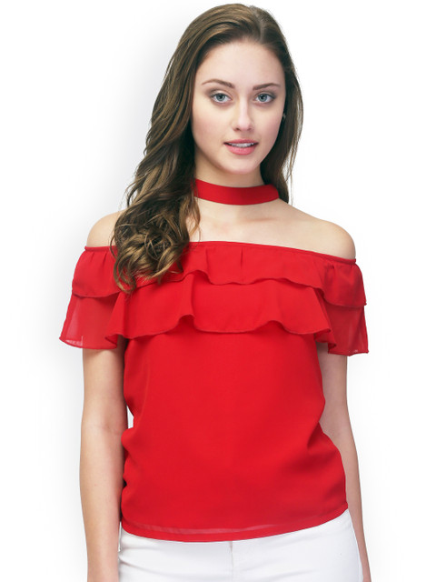 

Eavan Red Bardot Top