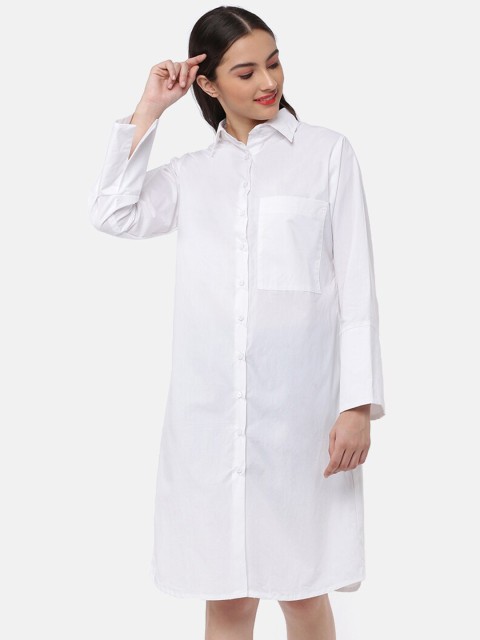 

GRASS by Gitika Goyal Women White Classic Boxy Casual Shirt