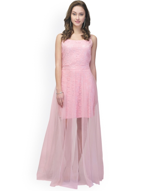 

Eavan Women Pink Maxi Dress with Sheer Detail